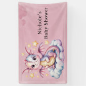 Whimsical Dragon op een cloud Baby shower Spandoek (Verticaal)