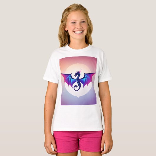 Whimsical Dragon Waterverf T-shirt (Voorkant volledig)