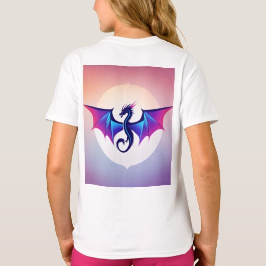 Whimsical Dragon Waterverf T-shirt (Achterkant)