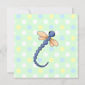 Whimsical Dragonflies Baby Boy Shower Invitation Kaart (Achterkant)
