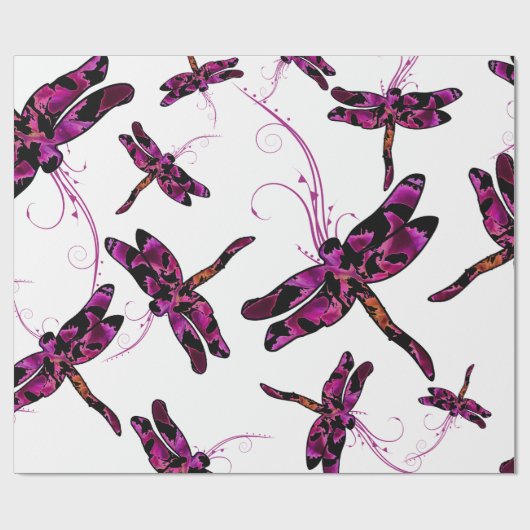 Whimsical Dragonflies Cadeaupapier (Vlak)