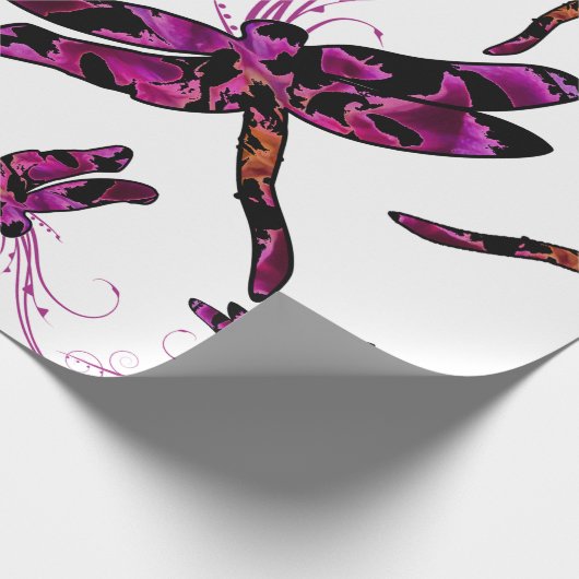 Whimsical Dragonflies Cadeaupapier (Hoek)