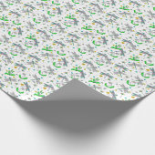 Whimsical Dragonflies en Dandelions Hand Drawn Cadeaupapier (Hoek)