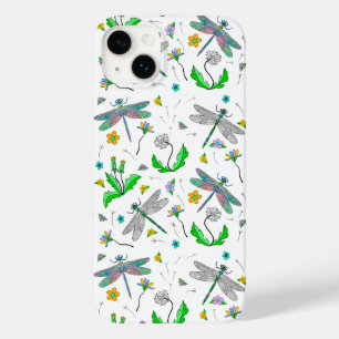 Whimsical Dragonflies en Dandelions Hand Drawn Case-Mate iPhone 14 Plus Hoesje