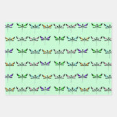 Whimsical Dragonflies en Dandelions Hand Drawn Inpakpapier Vel (Voorkant 2)
