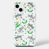 Whimsical Dragonflies en Dandelions Hand Drawn iPhone Hoesje (Achterkant)