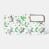 Whimsical Dragonflies en Dandelions Hand Drawn Samsung Galaxy Hoesje (Achterkant horizontaal)