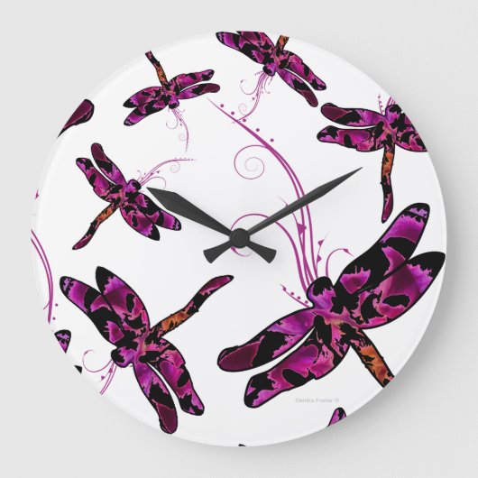 Whimsical Dragonflies Grote Klok (Voorkant)