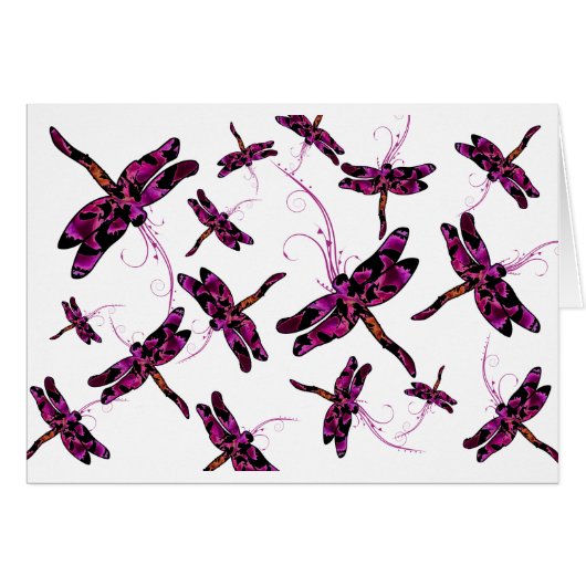 Whimsical Dragonflies Kaart (Voorkant Horizontaal)
