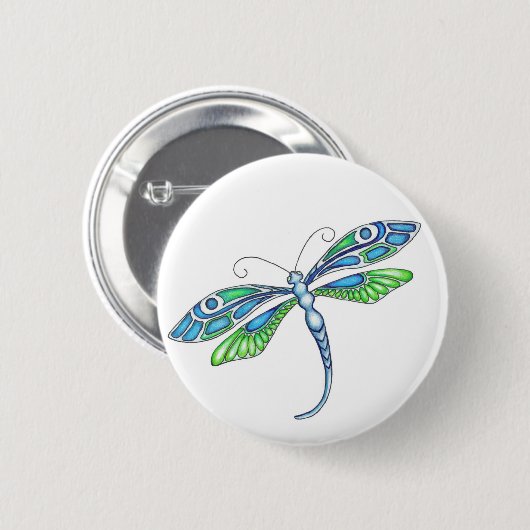Whimsical Dragonflies Ronde Button 5,7 Cm (Voorkant /achterkant)