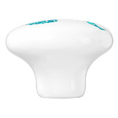 Whimsical dragonfly aqua inked art doornknop keramische knop (Zijkant)