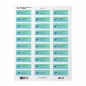 Whimsical Dragonfly Blue Green Retour Adres Etiket (Full Sheet)