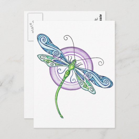 Whimsical Dragonfly Briefkaart (Voorkant / Achterkant)
