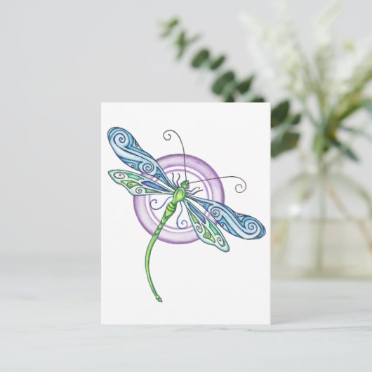 Whimsical Dragonfly Briefkaart (Staand voorkant)