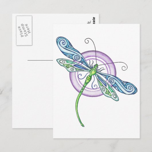 Whimsical Dragonfly Briefkaart (Voorkant / Achterkant)