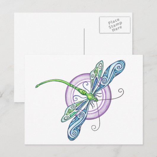 Whimsical Dragonfly Briefkaart (Voorkant / Achterkant)