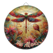 Whimsical Dragonfly Floral Abstract gepersonalisee Dartbord (Voorkant)