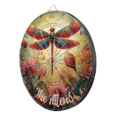 Whimsical Dragonfly Floral Abstract gepersonalisee Dartbord (Voorkant Rechts)