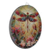 Whimsical Dragonfly Floral Abstract gepersonalisee Dartbord (Voorkant Links)