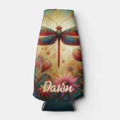 Whimsical Dragonfly Floral Abstract gepersonalisee Flesjeskoeler (Voorkant)