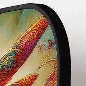 Whimsical Dragonfly Floral Abstract gepersonalisee Pickleball Paddle (Links Detail)