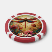 Whimsical Dragonfly Floral Abstract gepersonalisee Poker Chips (Enkel)