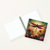 Whimsical Dragonfly Floral Abstracte Blauwgroen sc Notitieboek (Binnen)