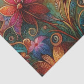 Whimsical Dragonfly Floral Abstracte Decoupage Tissuepapier (Detail)