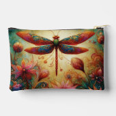 Whimsical Dragonfly Floral Abstracte Kunst Blauwgr Etui (Achterkant)