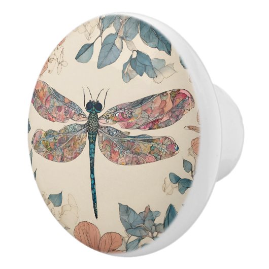 Whimsical Dragonfly Keramische Knop (Rechts)