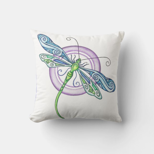Whimsical Dragonfly Kussens (Voorkant)