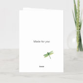 Whimsical Dragonfly Mint Green Folie Birthday Kaar Wenskaart (Achterkant)