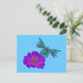 Whimsical Dragonfly on Flower Cute Briefkaart (Staand voorkant)