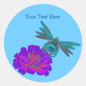 Whimsical Dragonfly on Flower Sticker (Voorkant)