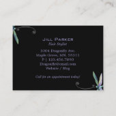 Whimsical Dragonfly op zwart Visitekaartje (Achterkant)