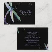 Whimsical Dragonfly op zwart Visitekaartje (Voorkant / Achterkant)