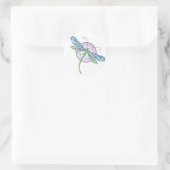 Whimsical Dragonfly Ronde Sticker (Tas)