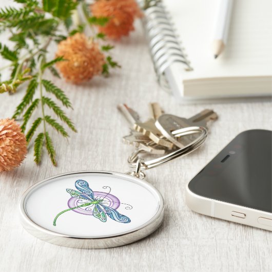 Whimsical Dragonfly Sleutelhanger (Zijkant)