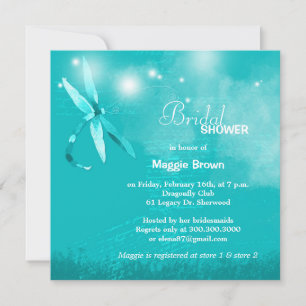Whimsical Dragonfly Turquoise Vrijgezellenfeest Kaart