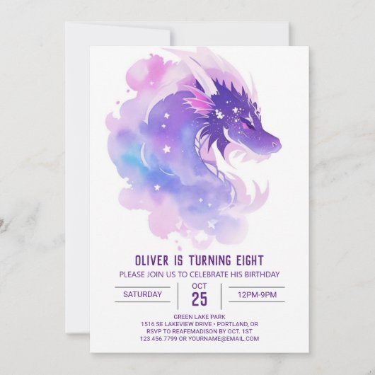 Whimsical Dragon's betoverde verjaardag Kaart (Voorkant)