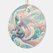 Whimsical Drakes: Pastel Dragon Fantasy Keramisch Ornament (Links)