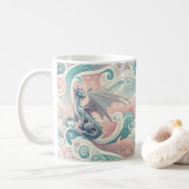 Whimsical Drakes: Pastel Dragon Fantasy Koffiemok