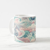 Whimsical Drakes: Pastel Dragon Fantasy Koffiemok (Voorkant links)