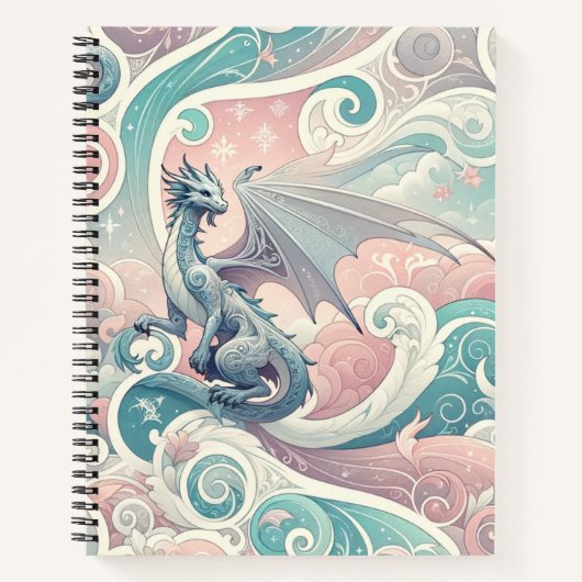 Whimsical Drakes: Pastel Dragon Fantasy Notitieboek (Voorkant)