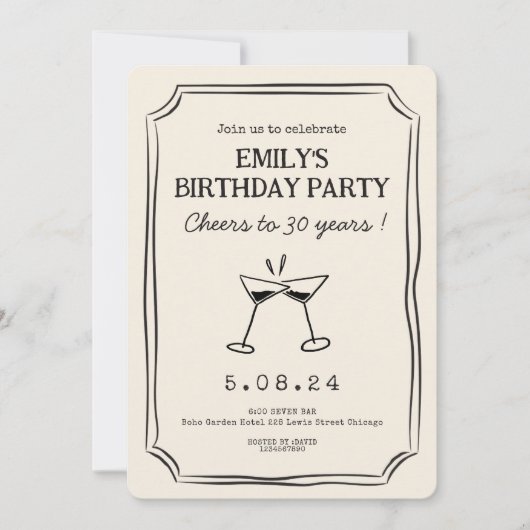 Whimsical Drawing Funky Quirky Verjaardag Kaart (Voorkant)