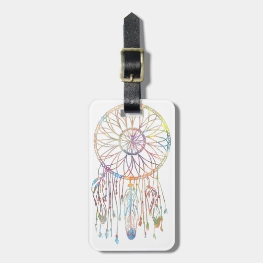 Whimsical Dream Catcher Waterverf Girly Bagagelabel (Voorkant verticaal)