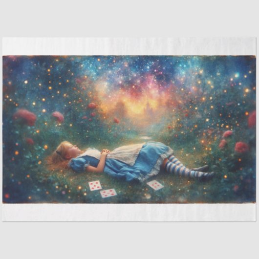 Whimsical Dream Wonderland Fantasy Alice Decoupage Tissuepapier (Voorkant)