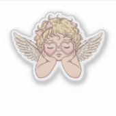 Whimsical Dreamscape Cherub with Hear Sticker (Voorkant)
