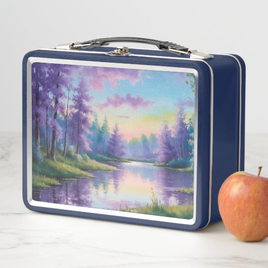 Whimsical Dreamy Forest Scene Metal Lunchbox (In situ)