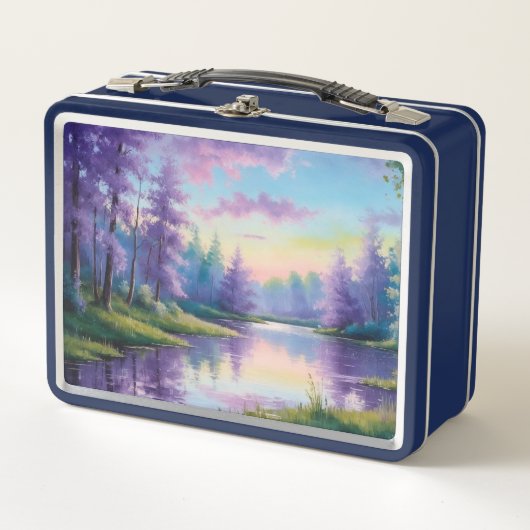 Whimsical Dreamy Forest Scene Metal Lunchbox (Voorkant)